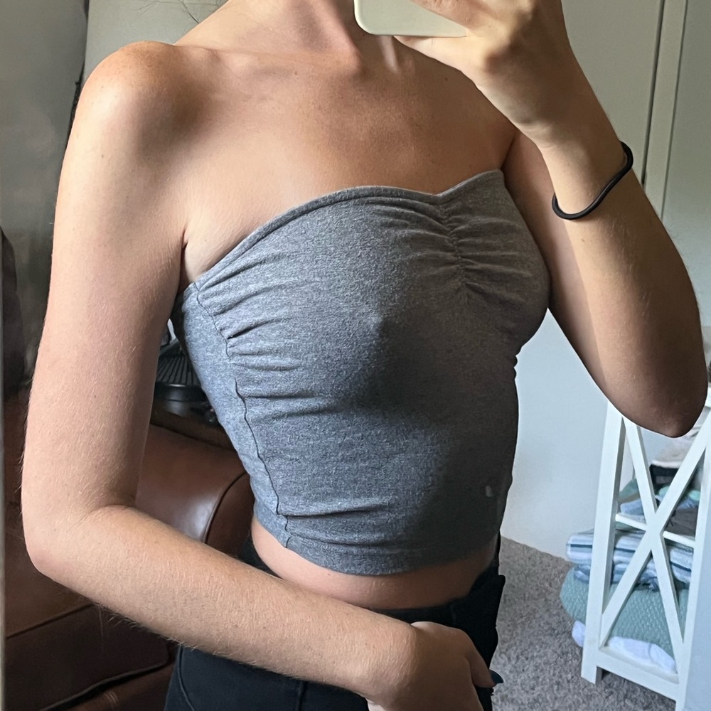 GARAGE Grey Tube Top (S)